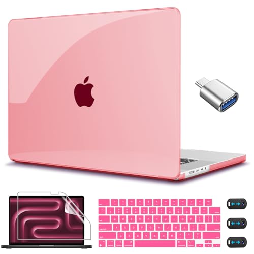CISSOOK Compatible with MacBook Pro 14 Inch Case Pink 2026 2025 2024 2023 2021 Release A3434 A3427 A3426 A3112 A3185 A3401, Plastic Hard Shell Case for MacBook Pro 14 M1 M2 M3 M4 M5, Clear Pink - color: Pro14inch-Clear Pink