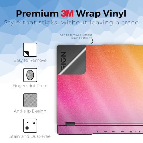 Glossy Glitter Laptop Skin Compatible with Lenovo Legion 5 Gaming Laptop (15IRX9) 2024 - Sunset Blur - Premium 3M Vinyl Protective Wrap Decal Cover - Easy to Apply | Crafted in the USA - color: Sunset Blur, size: Legion 5 Gaming (15IRX9) 2024 Top Skin Onl