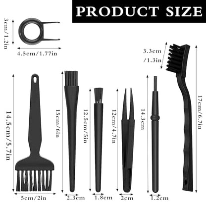 8 PCS Keyboard Cleaning Brushes Kit, Small Portable Anti Static Electronic Dust Cleaning Brush for Computer PC Keyboard Laptop Motherboard Camera Small Space(Black, Set of 8)