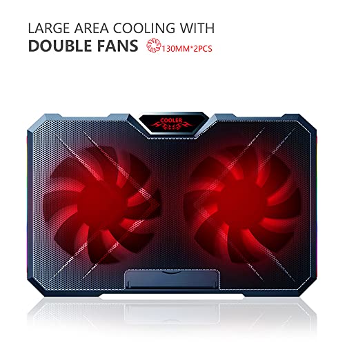 axGear Laptop Cooling Pad for 11-17 Notebook Laptop Cooler RGB LED Light Quiet Fan