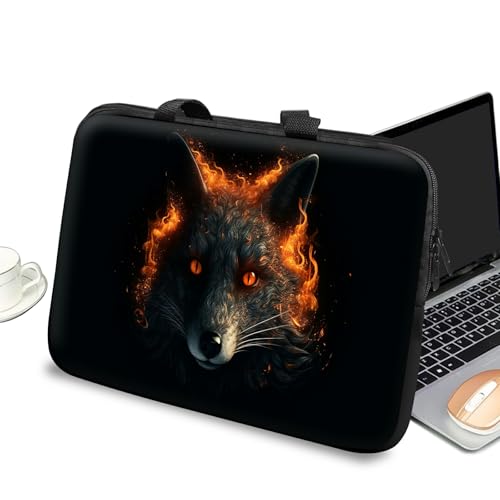 Universal Laptop Case Sleeve 10 inch with Handle and Zipper, Kids Tablet Carrying Case Messenger Bag Portable Tote Bag for 7-10 inch iPad/Notebook/eBook/Readers, Fire Fox - color: Fire Fox, size: 10 inch