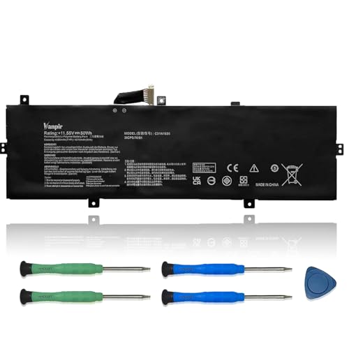 C31N1620 Laptop Battery Replacement for Asus Zenbook U4100U U4100UQ UX430U UX430UQ UX430UQ-GV015T Series 0B200-02370000 C31PoJH 31CP5/70/81 11.55V 50Wh 4335mAh - size: 11.16*3.56*0.25 inch C31N1620