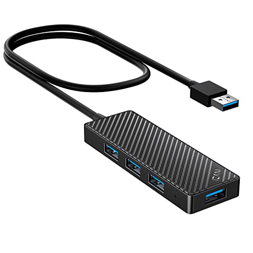 USB Hub 3.0 4-Port, Ultra Slim Data USB Splitter with 2ft Extended Cable Compatible for PC, MacBook, Mac Pro/Mini, iMac, Laptop, Surface Pro, PS4, XPS, Flash Drive, Xbox One, Mobile HDD