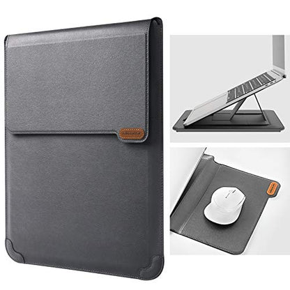Nillkin Laptop Sleeve 15.6 inch (3-in-1), MacBook Sleeve with Adjustable Stand & Mouse Pad, 2 Stand Modes, 15 inch Laptop Case, Slim MacBook Accessories for Samsung/Surface/Chromebook 13-15.6'', Gray - color: Gray