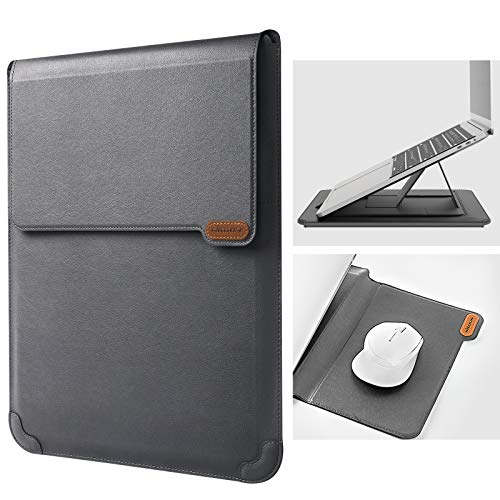 Nillkin Laptop Sleeve 13 inch (3-in-1), MacBook Sleeve with Adjustable Stand & Mouse Pad, 2 Stand Modes, 13 inch Laptop Case, Slim MacBook Accessories for Samsung/Surface/Chromebook/HP 12-14'', Gray - color: Gray