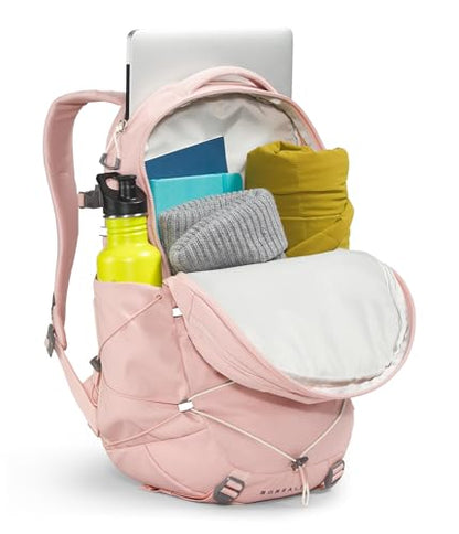The North Face Borealis Laptop Pack, Pnk Moss Dk Hth/Gardenia Wht-NPF, OSFA | Everyday Travel Bag, Laptop Sleeve, Reflective Details - color: Pink Moss Dark Heather/Gardenia White-npf
