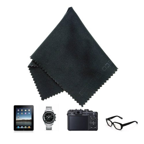Eco-Fused Blue/Black Microfiber Cloth - 6x7 Inch - 12 Pack - Glasses & Lens Cleaning - color: Blue/Black (12 Pack)