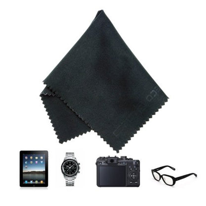 Eco-Fused Blue/Black Microfiber Cloth - 6x7 Inch - 12 Pack - Glasses & Lens Cleaning - color: Blue/Black (12 Pack)