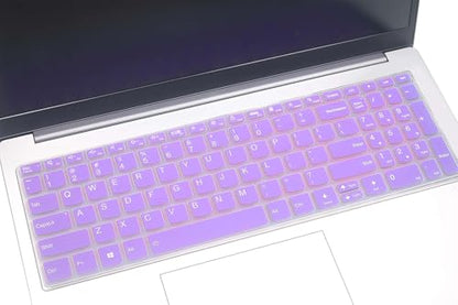 Silicone Keyboard Skin Cover Compatible with Lenovo V15 G5 G4 G3 G2, IdeaPad 1 1i 15.6 15IJL7 15ADA07 15IAU7 15ALC7, IdeaPad 3i 15ITL6 2023, IdeaPad Slim 5 16, IdeaPad Flex 5 5i 16" (Purple) - color: Purple