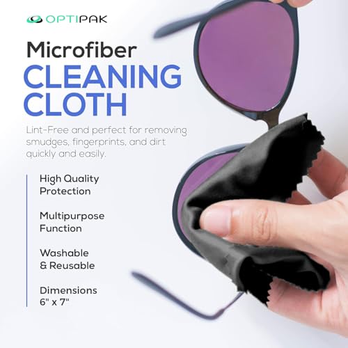 Sparkle Anti-Reflective Safe Lens Cleaner & Repair Kit – (2) 1oz Glasses Cleaner Spray, (2) Microfiber Cloth & Keychain Screwdriver for Eyeglasses, Sunglasses, Lenses & Screens (5 Piece Set) - size: 1 Fl Oz (Pack of 2), style: Black – 2x1oz Lens Spray + 2