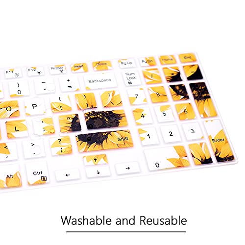 Silicone Keyboard Cover Skin for Dell Inspiron 15 3000 5000 Series/Inspiron 17 3000 Series/Inspiron 17 7786 /G3 15 17 Series/G5 15 Series/for Dell G7 15 17 Series-Sun Flower - color: Sun flower