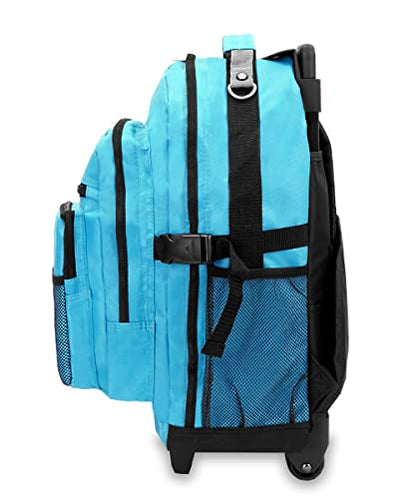 Everest Deluxe Wheeled Backpack, Turquoise, One Size - color: Turquoise