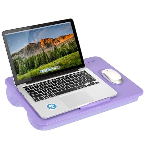 LAPGEAR The Original Lap Desk – Purple Amethyst, Fits 17" Laptops | Microbead Cushion, Device Ledge, Built-In Pencil Tray, Carry Handle - color: Purple Amethyst, size: 17" Laptop (The Original)