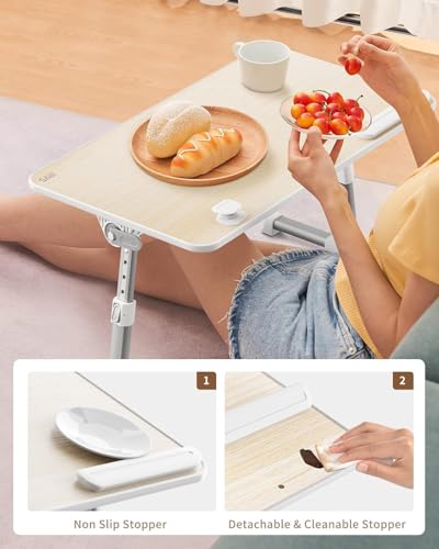 Laptop Desk Table, SAIJI Adjustable Laptop Stand, Portable Lap Desks with Foldable Legs, Notebook Standing Breakfast Tray Reading Desk for Sofa Couch Bed Floor (Teak,Medium Size) | Notebook Standing Breakfast Tray Reading Desk for Sofa Couch Bed Floor (Te
