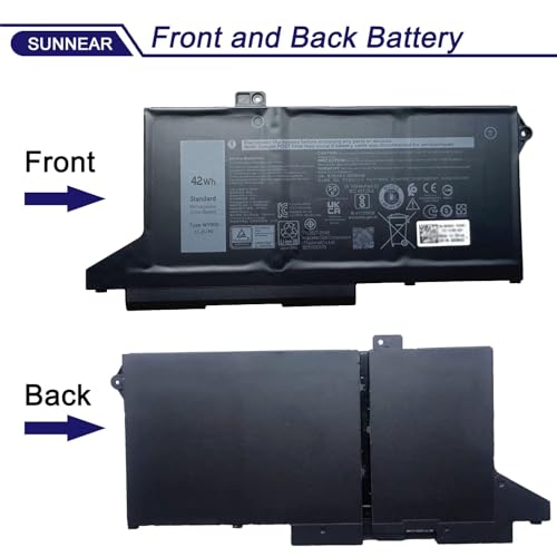 42Wh WY9DX M3KCN Laptop Battery for Dell Latitude 5420 5520 Precision 3560 | 3-Cell 11.4V 3500mAh; P/N: RJ40G WK3F1 1K2CF 75X16 - size: 10.47*4.8*0.94 inches WY9DX