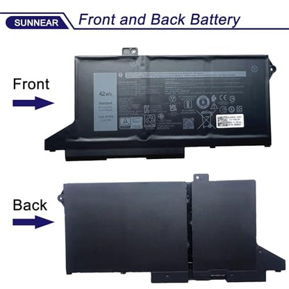 42Wh WY9DX M3KCN Laptop Battery for Dell Latitude 5420 5520 Precision 3560 | 3-Cell 11.4V 3500mAh; P/N: RJ40G WK3F1 1K2CF 75X16 - size: 10.47*4.8*0.94 inches WY9DX