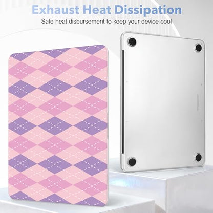 May Chen for MacBook Neo Case 13 inch 2026 | 100% Match Official Color | Pattern Printing, Anti-Crack & Scratch & Fingerprint | Protective Hard Shell Cases Laptop Model A3404 - Pink Purple - color: Pink purple