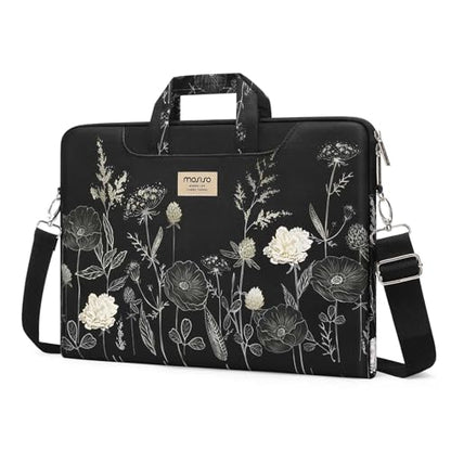 MOSISO Laptop Bag for Women 15.6 inch, 15-16 inch Computer Bag Compatible with MacBook Air 15 inch/Pro 16 inch, HP Dell Lenovo Asus Notebook, Laptop Messenger Shoulder Sleeve with Strap, Retro Flower - size: 15.6 inch