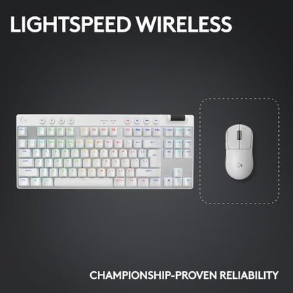 Logitech G Pro X Superlight 2 Lightspeed Wireless Gaming Mouse + G Pro X TKL Lightspeed Wireless Gaming Keyboard (Tactile) Bundle - White - color: White, size: Classic, style: Mouse + Keyboard