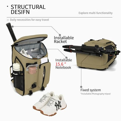 Kalesi Gym Duffle Bag Backpack 4-Way Waterproof with Shoes Compartment for travel Sport Hiking laptop - color: 02-wood Color