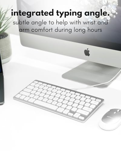 Macally USB C Wired Keyboard for Mac (USB C + USB A) – Compatible Keyboard for MacBook Pro/Air, iMac & MacMini – Compact Mac Keyboard - color: Aluminum