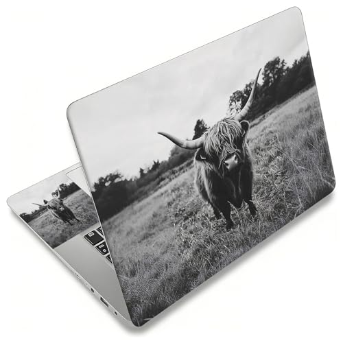 Laptop Skin Sticker Decal, Universal Reusable Vinyl Laptop Cover for 12" 13" 13.3" 14" 15" 15.4" 15.6" Notebook PC, Reusable Waterproof Scratch-Resistant with 2 Wrist Pads,A Highland Cow - color: A Highland Cow