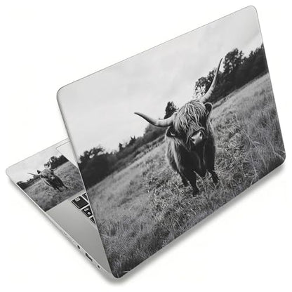 Laptop Skin Sticker Decal, Universal Reusable Vinyl Laptop Cover for 12" 13" 13.3" 14" 15" 15.4" 15.6" Notebook PC, Reusable Waterproof Scratch-Resistant with 2 Wrist Pads,A Highland Cow - color: A Highland Cow