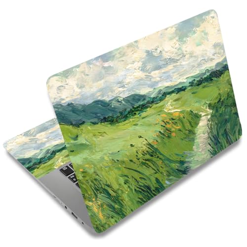 SUPERDANT Laptop Skin Sticker Green Field Laptop Decals Personalized Universal Notebook Computer Wrap Vinyl Skin Stickers Cover Art Decal Removable 12-15.6 Inch Waterproof Scratch-Resistant Gifts - style: Green Field