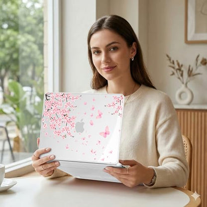 MEEgoodo Printed Case for New MacBook Neo 13 inch 2026 Release(Fit Model A3404), Laptop Hard Shell Cases with Keyboard Skin & Screen Protector & Webcam Covers, Cherry Blossoms - color: Cherry Blossoms