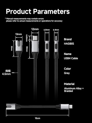 USB4 Cable, Right Angle 90Degree Braided 80Gbps, 240W Fast Charging, 8K@60Hz USB4 V2.0 USB-C Cable, fits for iPhone 17 16 15 Pro Max, iPad Pro, MacBook, Thunderbolt 5/4 (Vertical 90 Degree, 0.8FT) - color: Grey, size: 0.8