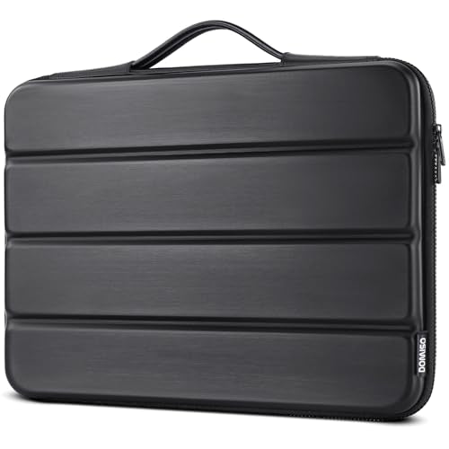 DOMISO 15.6 inch Laptop Sleeve Shoulder Bag Shockproof Computer Bag Waterproof EVA Protective Carrying Case for 16" MacBook Pro/Max M2 M1 2019-2023,15"-16" Asus HP Dell Laptop,Dell XPS 15,Black