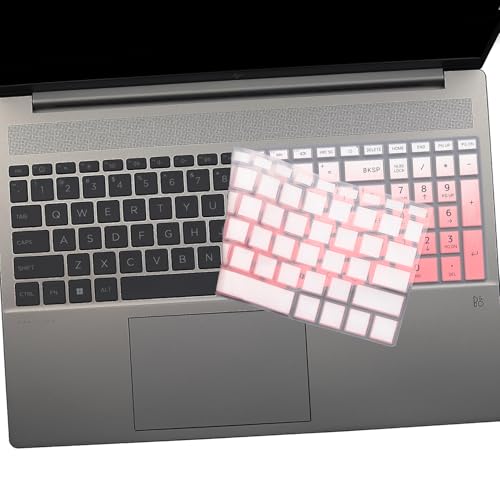 2 PCS Keyboard Cover for HP 15.6" Laptop 15-fc 15-fd 15z-fc000 15-fd0083wm 15t-fd000,HP OmniBook 5 AI 16" 16-ag 16-af 16-ba 16-bc 16z-ag100 16z-bc100 Series Laptop 16-af1037nr 16-bc1047nr-OPink+Clear - color: OPink+Clear