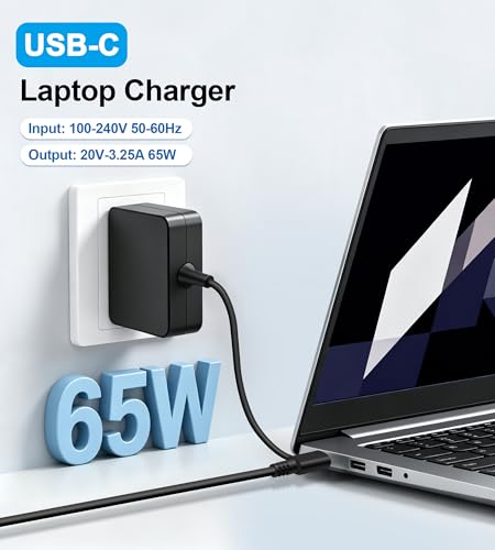 65W USB C Charger Compatible with Lenovo ASUS Laptop Computer Charger | Compatible with Asus ZenBook/Chromebook, HP Spectre, Lenovo Thinkpad/Yoga, Acer Chromebook, Huawei Matebook Universal Charger