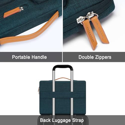 MOSISO 12.9 inch Tablet Sleeve Case for iPad Pro 13 M4 & iPad Air 13 M3 M2, iPad Pro 12.9 M2 M1 6/5th with Magic Keyboard&Smart Keyboard Folio, Side Open Carrying Bag with 4 Zipper Pockets, Teal Green - color: Teal Green, size: 12.9 inch
