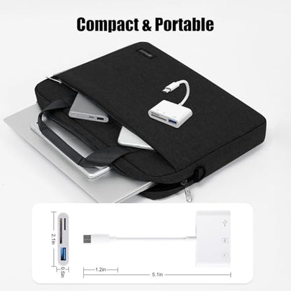 USB C SD Card Reader for iPhone 15 16 17, SD Card Adapter with SD MicroSD USB 3 Ports, USBC Memory Card Reader for iPhone 15 16, iPad, Mac, MacBook Pro/Air,Digital Camera Adapter iPhone, Android