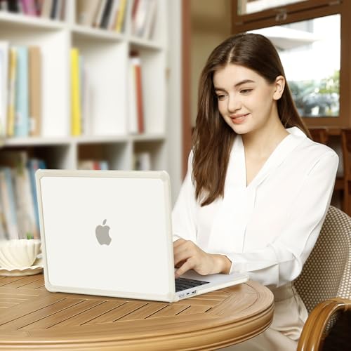 MOSISO Compatible with MacBook Air 13 inch Case M5 2026 M4 M3 M2 2025-2022 | A3449 A3240 A3113 A2681, 3 in 1 Kit Crack-Resistant Heavy Duty Protective Hard Shell Case Cover with TPU Bumper, Beige - color: Beige