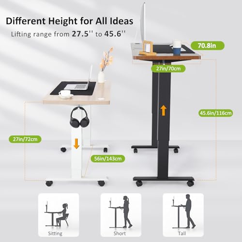 farexon Electric Standing Desk Adjustable Height, 71 x 28 Inch Sit Stand up Desk with Large Mouse Pad, Double Metal Hook,4 Wheels,4 Memory Preset Heights Home Office Computer Desk,Black - color: Black, size: 71 x 28''