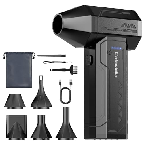 Electric Air Duster- 3 Times The Standard Wind Power, 300000RPM 10000mAh Compressed Air Duster, Brushless Motor, 4-Gear Adjustable, Rechargeable Mini Air Blower for PC, Home, Outdoor, Car