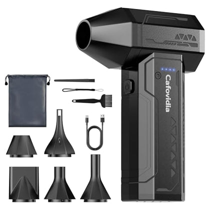 Electric Air Duster- 3 Times The Standard Wind Power, 300000RPM 10000mAh Compressed Air Duster, Brushless Motor, 4-Gear Adjustable, Rechargeable Mini Air Blower for PC, Home, Outdoor, Car