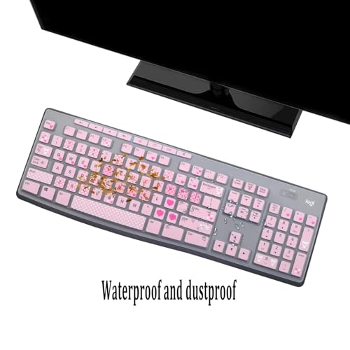 Keyboard Cover Skin Protector for Logitech MK295 MK275 MK270 Wireless Keyboard, Logitech K200 K260 K270 K275 K295 MK200 MK260 Ultra Thin Desktop PC Silicone Keyboard Cover-Lovly - color: Lovly