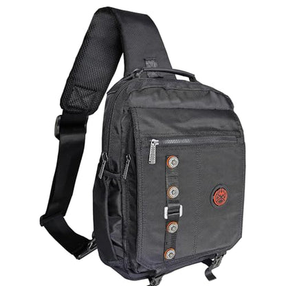 Large Sling Bag Laptop Backpack Cross Body Messenger Bag Shoulder Travel Rucksack (C- Black) - color: C- Black