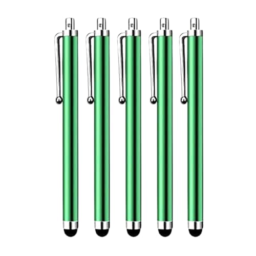 HESSION 5 Pack Stylus Pen for All capacitive Touch Screens Suitable for iPhone Ipad Samsung Galaxy Tablets (Green) - color: Green