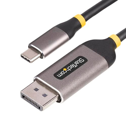 StarTech 10ft USB-C to DP 1.4 Cable, 8K 60Hz, HDR10 (142-USBC-DP-8K-10F) | 4K 144Hz, Active DP Converter, DSC, HBR3, 32.4Gbps, USB4 & Thunderbolt 3/4 Compatible, 3m, Latching DP