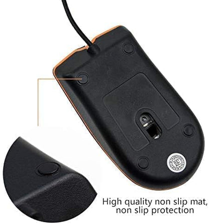 Guiheng Wired mini Mouse, USB Wired Computer Mice for Right or Left Hand, Ergonomic Computer Mouse with Durable Clicks for PC, Computer, Laptop, Desktop, Chromebook, Notebook, Mac (Black) - color: black