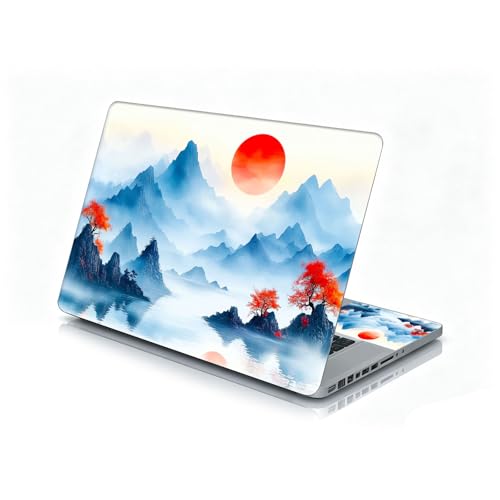 Universal Laptop Skin Sticker Decal, 12"-15.6" Aesthetic Vinyl Wrap, Japanese Mountain Sunset Waterproof Notebook Cover Art Protector for MacBook HP Dell Lenovo, Fits 13" 14" 15" 15.6" - color: Japanese Mountain Sunset