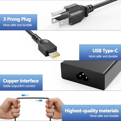 100W USB C Charger for Lenovo Yoga 9 9i 7 7i,Yoga Slim 7 Pro,ThinkBook 15 16,ldeapad 5Pro16,ADL100YLC3A,ADL100YDC3A,SA11D52396,GX21J75543,5A11J62105,ThinkBook,Yoga,IdeaPad Type C Laptop Power Supply