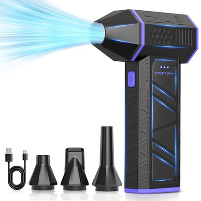 Electric Compressed Air Duster - Cortify 130,000 RPM High-Power Air Blower, Rechargeable 3-Speed Mini Handheld Dust Blower for PC, Keyboard, Electronics, Car and Home Cleaning