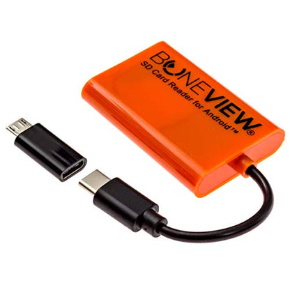 SD Card Reader for Android - Type C USB Trail Camera Viewer by BoneView - Backup Play Save and Share Deer Hunting Photo & Video from Game Cam Memory Chips on Most USB-C Smart Phones