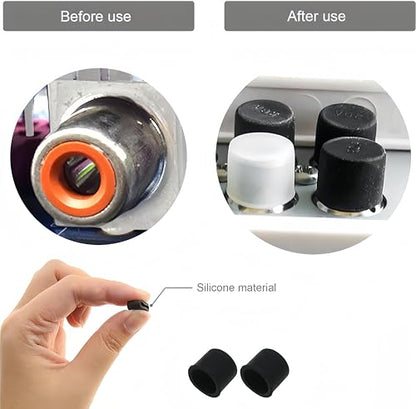 20Pcs Silicone RCA Port Anti-Dust Stopper Cap Cover for Desktops Amplifiers DVDs TVs etc. Lotus Female Ports, Dustproof Cover Cap Plug Protector Black - size: RCA