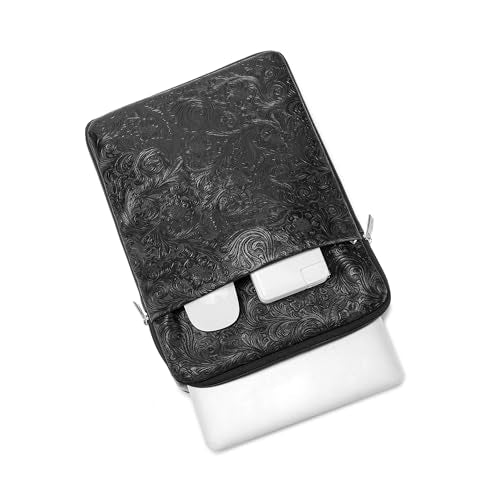 Kinmac 360° Protective Vertical Laptop Sleeve Case Cover Bag (Paisley Black PU, 12.5 inch-13.3 inch) - color: Paisley Black PU, size: 12.5 inch-13.3 inch